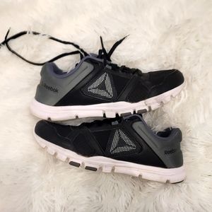 Black and Gray Reeboks